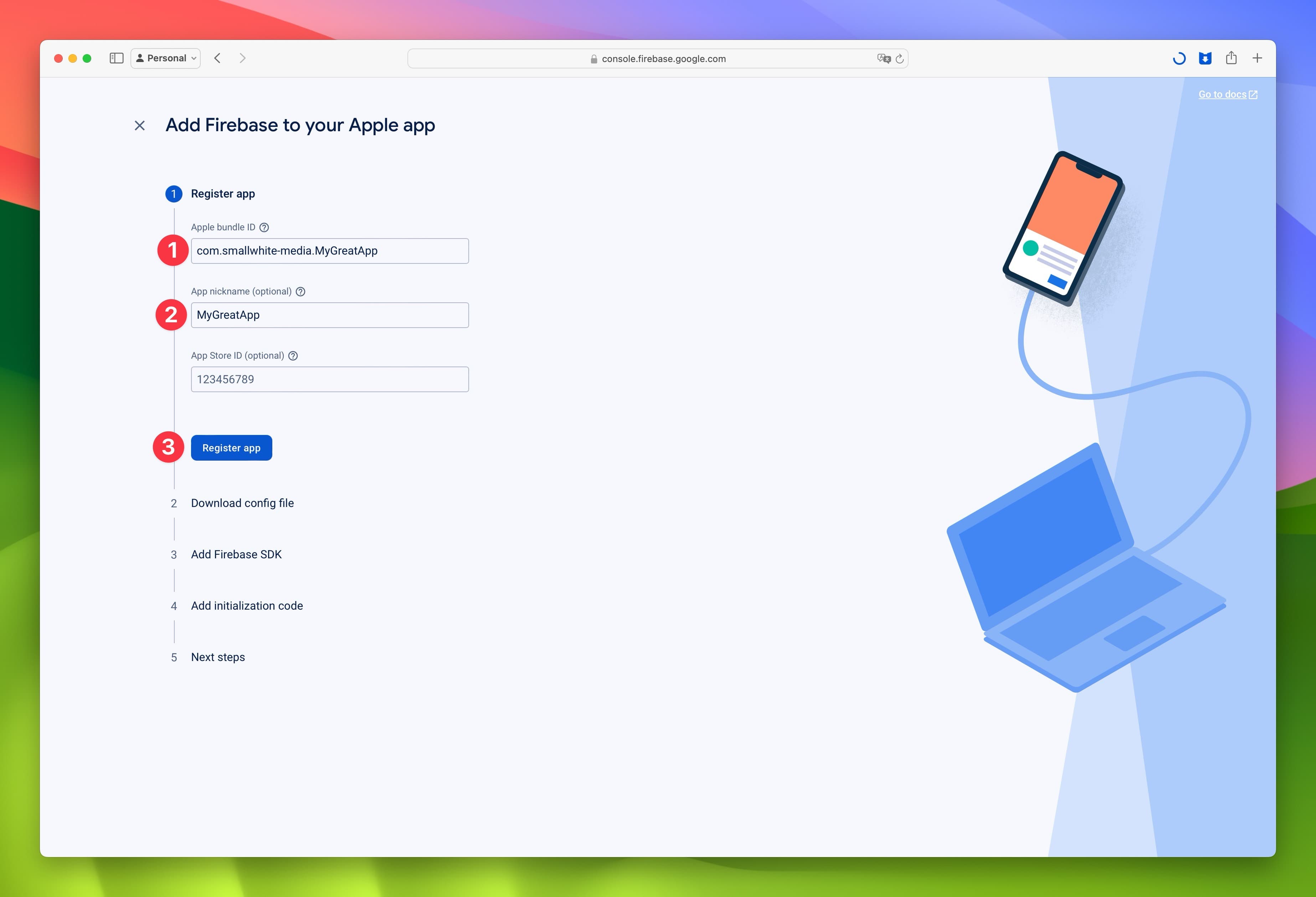 Firebase Connect iOS App, Basic Data