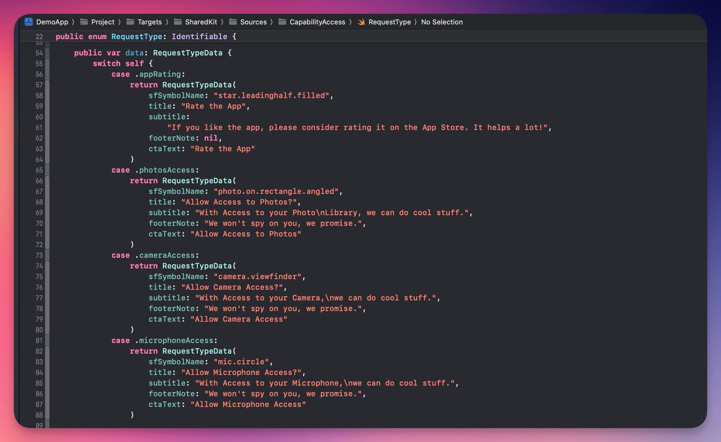 Capability Request Descriptions RequestType.swift
