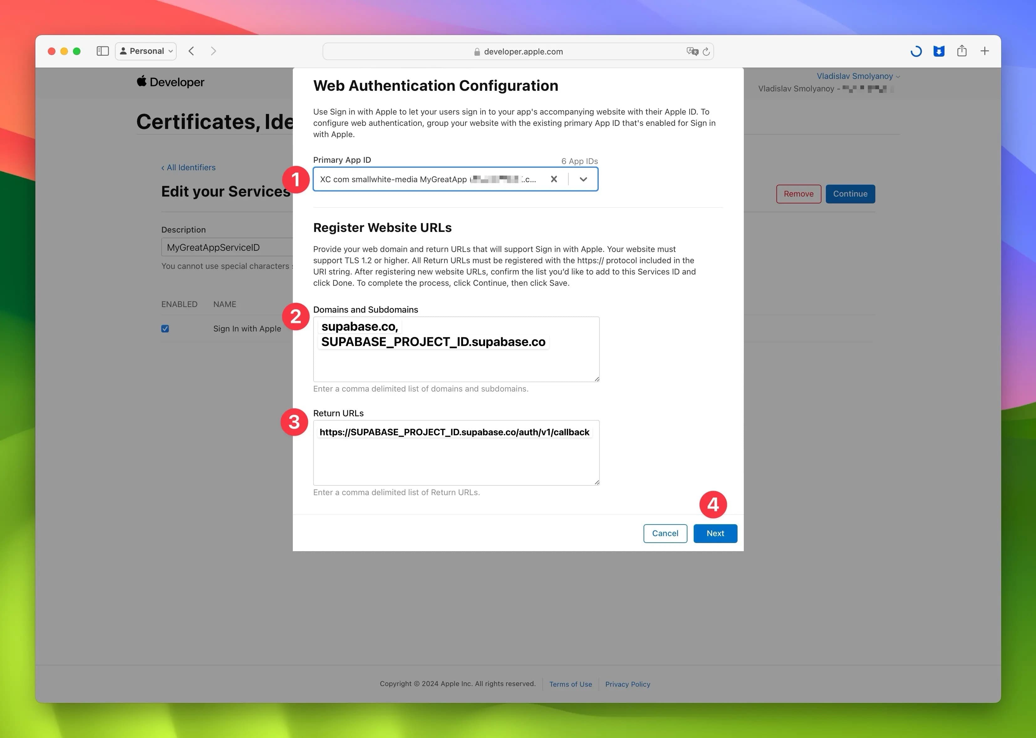 Return URL Configuration