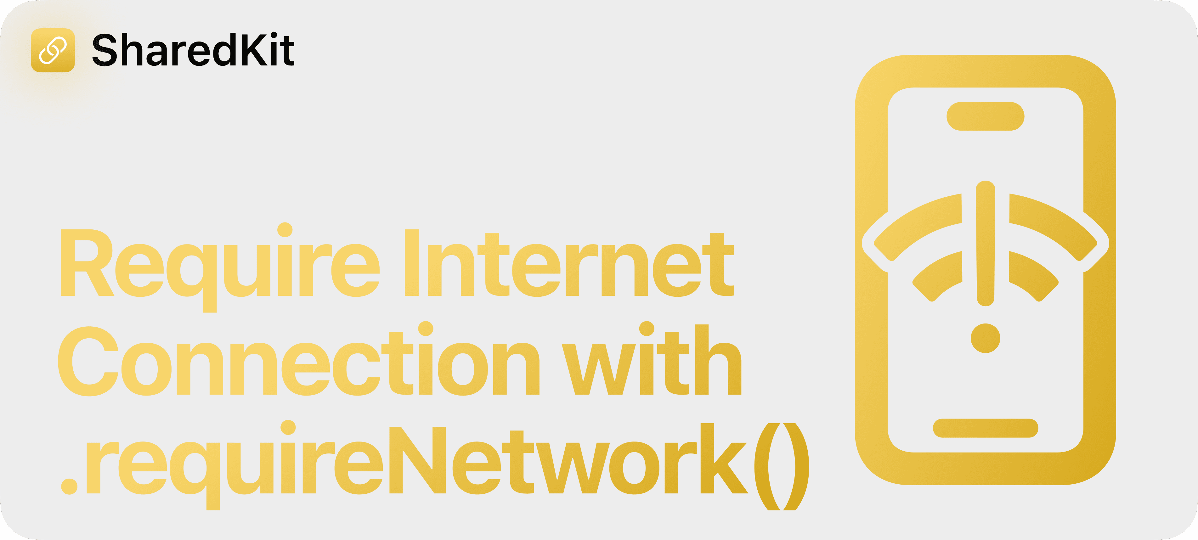 SharedKit Helper Function (SwiftyLaunch Module) - requireNetwork